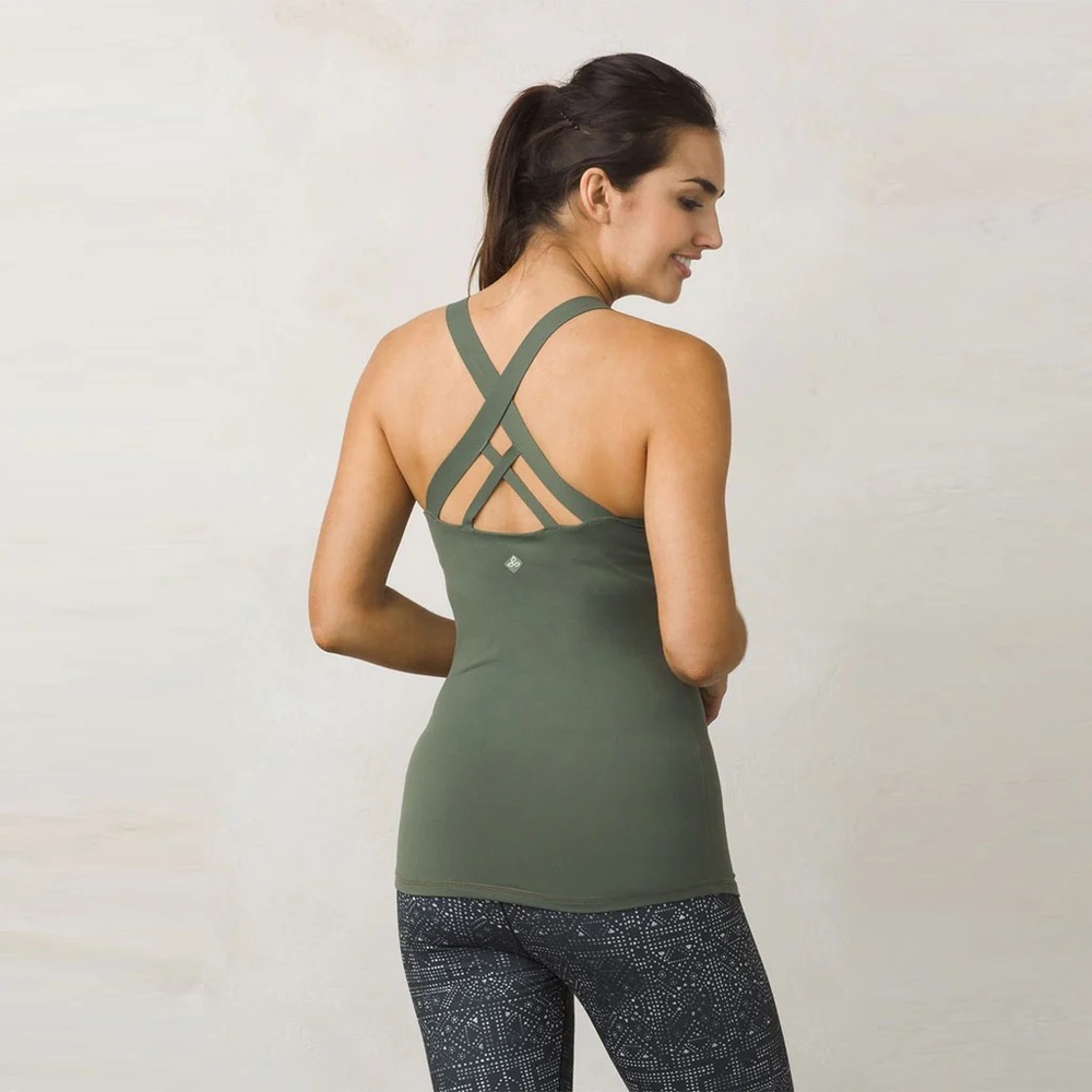 Prana Olive Green Strappy Back Tank Top